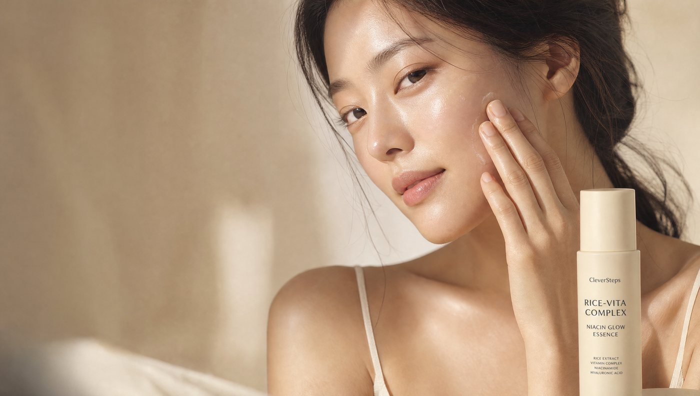 Essence pressed into the cheek